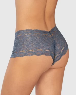 Calzón estilo hípster en encaje sexy con refuerzo en algodón
